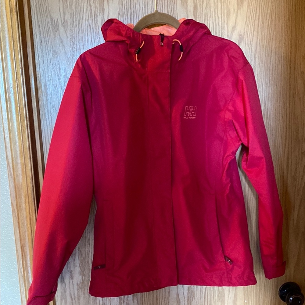 Helly Hansen Hot Pink Rain Jacket Weather-Resistant Hooded Design